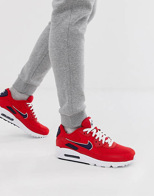 Nike Air Max 90 Essential Trainers In Red AJ1285-601