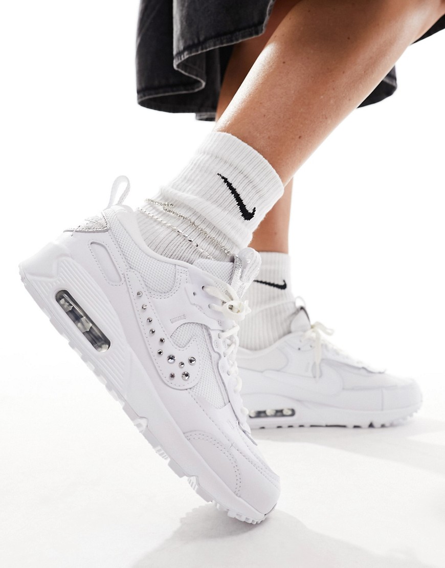Nike Air Max 90 Futrura Sneakers In White With Metallic Detail