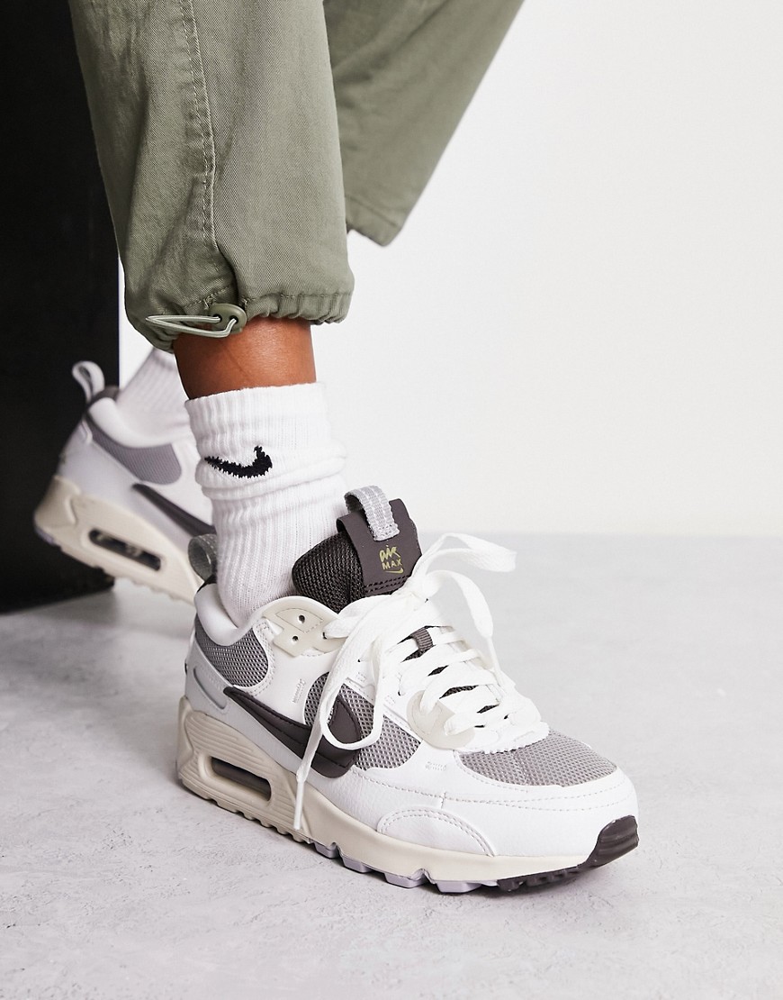 NIKE AIR MAX 90 FUTURA SNEAKERS IN OFF-WHITE AND GRAY
