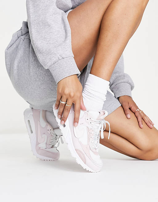 mode scrapbook Magnetic Nike Air Max 90 Futura sneakers in white and pink | ASOS