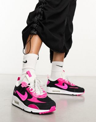 Nike Air Max 90 Futura trainers in black and fierce pink - ASOS Price Checker