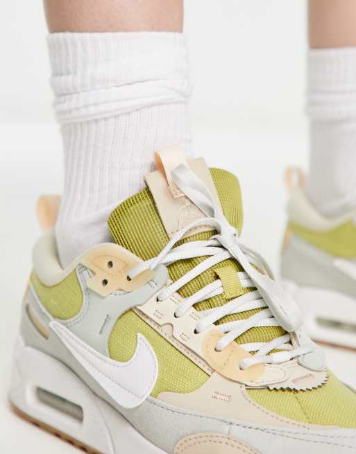 Nike Air Max 90 Futura trainers in buff gold and silver