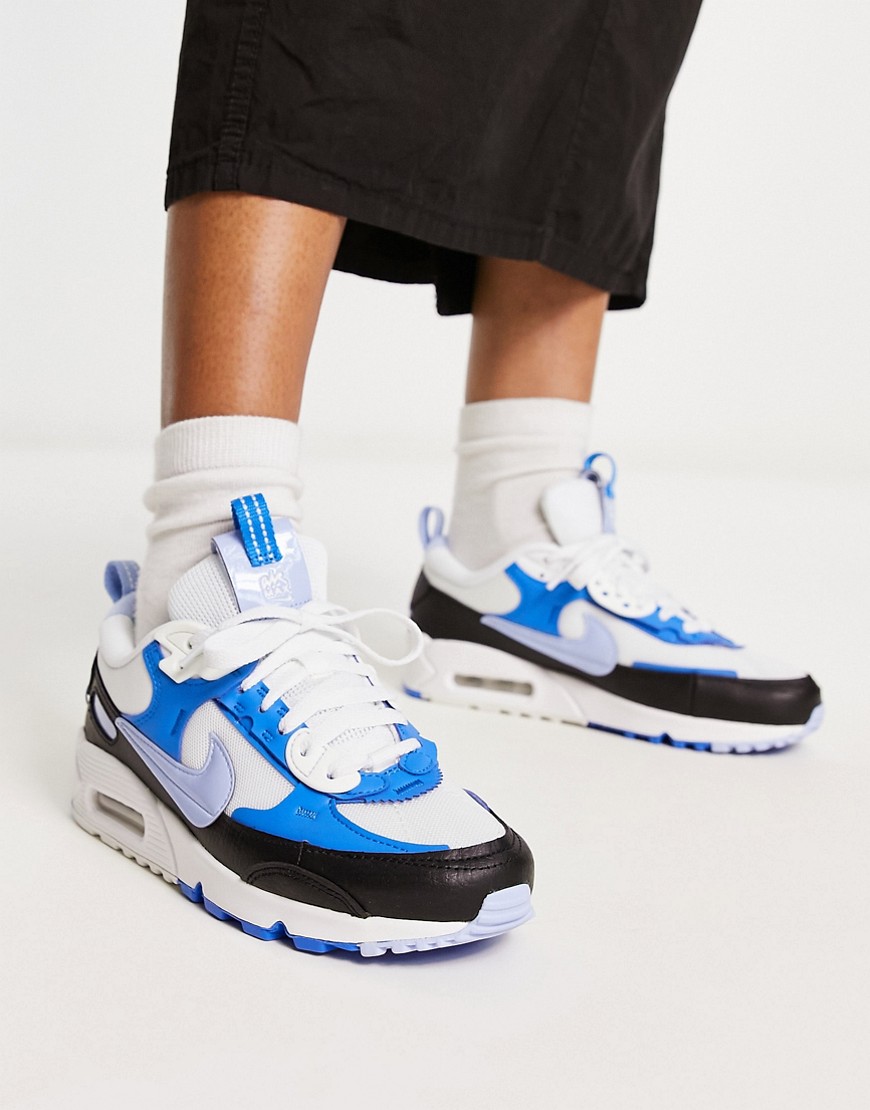 Nike Air Max 90 Futura vinyl trainers in summit white and cobalt bliss