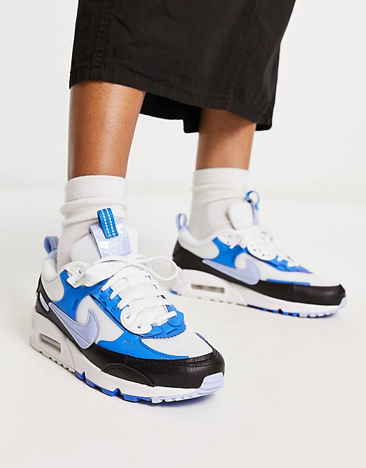 Nike Air Max 90 Futura vinyl trainers in summit white and cobalt bliss ...
