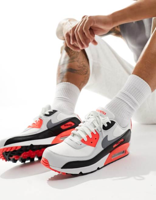 Nike – Air Max 90 GORE-TEX – Czerwono-szare buty sportowe