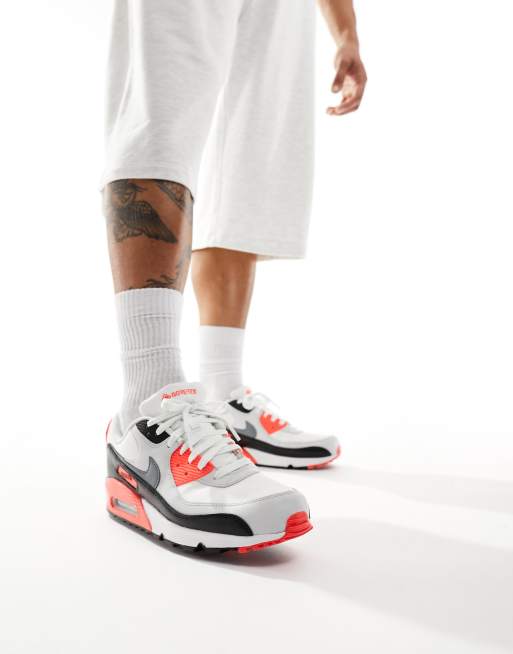 Nike – Air Max 90 – GORE-TEX – Grå och röda träningsskor, 4 av 5