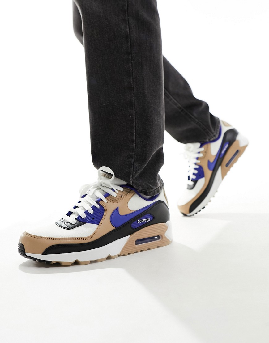 Nike Air Max 90 GORE-TEX trainers in white, beige and blue