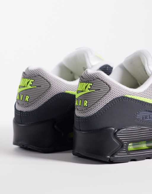 Nike – Air Max 90 – Grå och neongula sneakers, 2 av 5