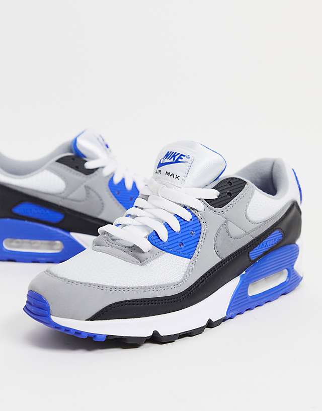 Nike Air Max 90 in white and blue