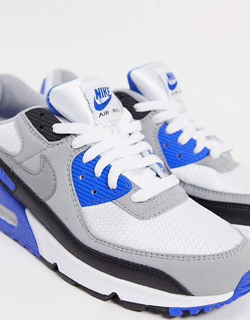 Nike Air Max 90 in white and blue