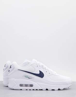 Guardia Sin cabeza simultáneo Nike Air Max 90 in white/thunder blue | ASOS