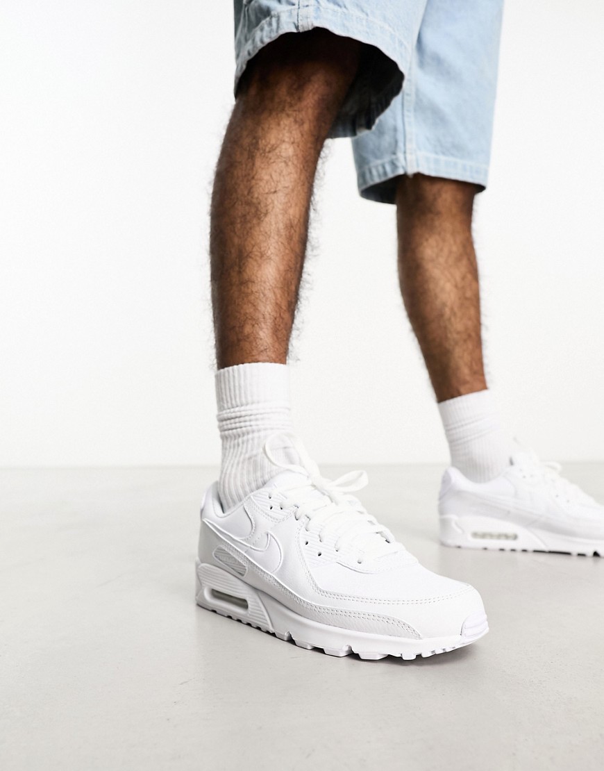 Nike Air Max 90 LTR trainers in triple white