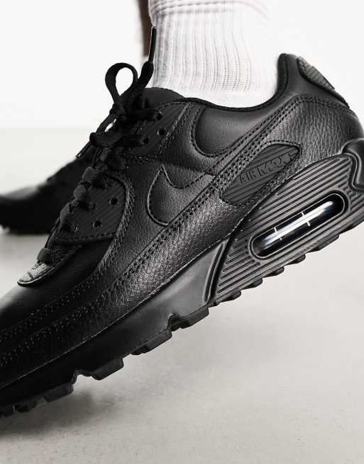 Nike – Air Max 90 – LTR – Trippelsvarta träningsskor , 3 av 4