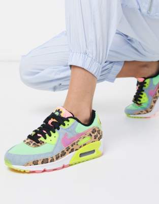 binnenplaats criticus Lijkenhuis Nike Air Max 90 - Neon sneakers met luipaardprint | ASOS