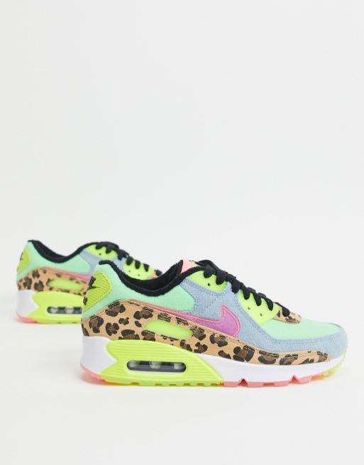 Vriend overdracht routine Nike Air Max 90 - Neon sneakers met luipaardprint | ASOS