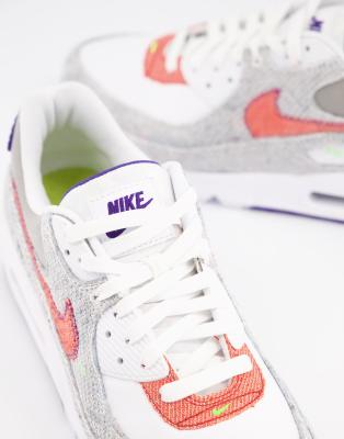 nike air max 90 nrg recycled jersey sneakers in gray