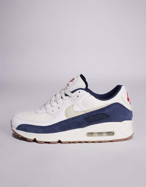 Nike Air Max 90 PRM sneakers in off white and navy
