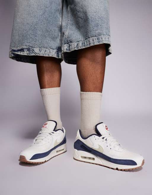 Nike Air Max 90 PRM sneakers in off white and navy