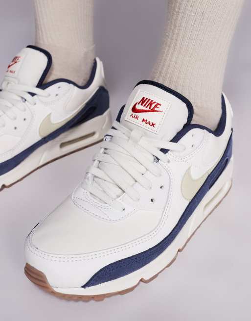 Nike Air Max 90 PRM sneakers in off white and navy
