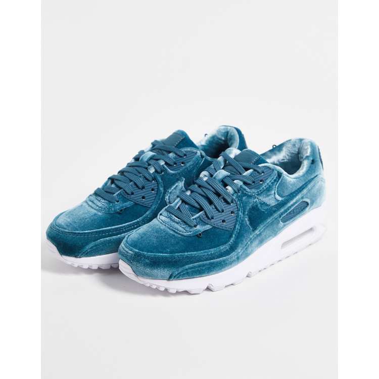 Nike Air Max 90 Prm W Velvet Sneakers In Ash Green Metallic Silver Asos