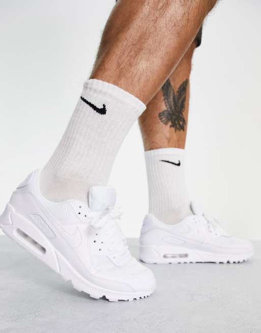 Nike Air Max 90 Recraft Baskets Triple blanc