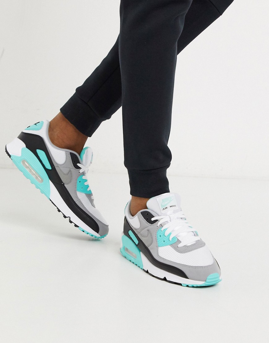 Nike - Air Max 90 Recraft - Sneakers in wit en turquoise