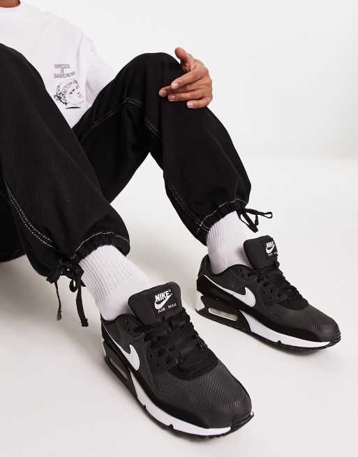 Nike – Air Max 90 Recraft – Svarta och vita träningsskor, 2 av 4