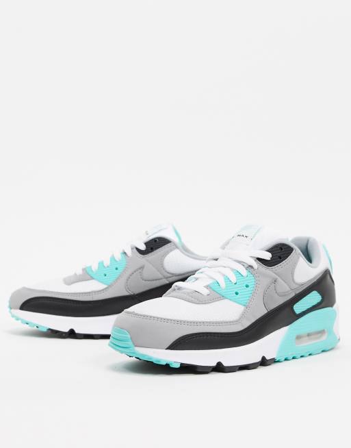 Nike damen air shop max 90 weiß/türkis