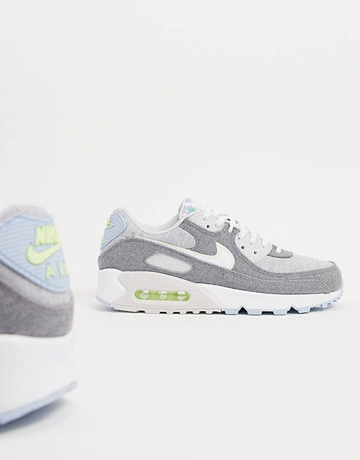 تصميم ملكه Nike Air Max 90 Recycled Canvas sneakers in gray تصميم ملكه