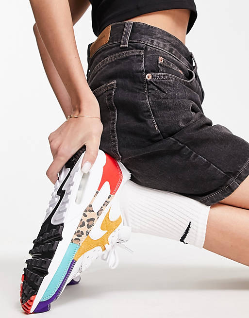 Lijken ik ben verdwaald vervolgens Nike – Air Max 90 SE – Sneaker in Weiß-Bunt mit Leopardenmuster-Details |  ASOS