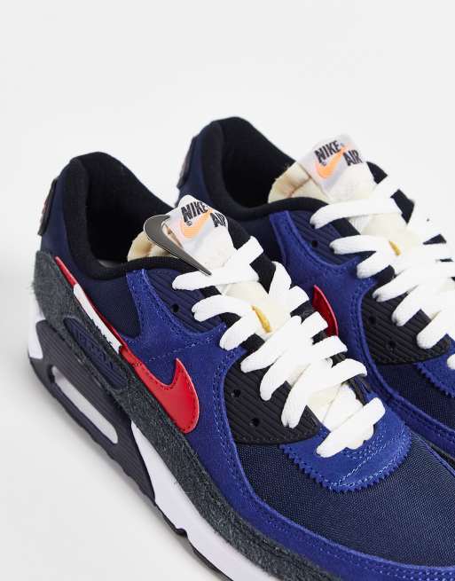 Nike Air Max 90 SE sneakers in deep royal/university red - MBLUE