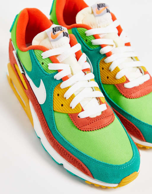 Air max 90 hot sale green orange