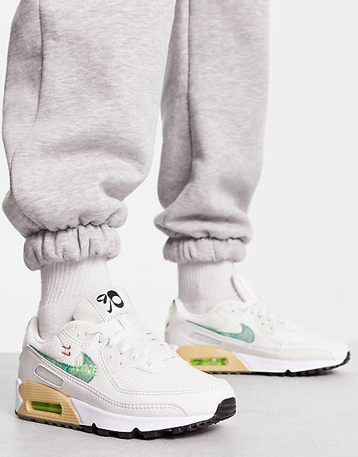 Nike Air Max 90 Se Trainers In Summit White And Neptune Green | Asos
