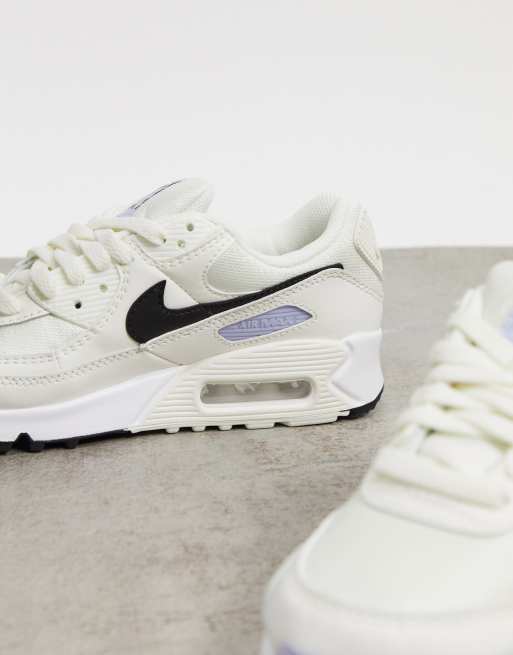 Nike air max 90 white with black outlet swoosh