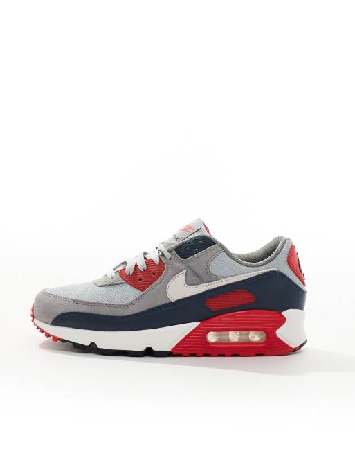 Nike Air Max 90 Sneaker in Grau und Rot ASOS