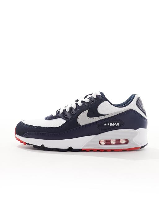 Nike - Air Max 90 – Sneaker in Marineblau, Weiß und Rot, 4 von 5
