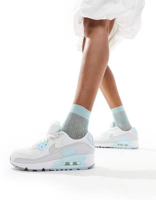 Nike - Air Max 90 - Sneaker in Silber und Blau