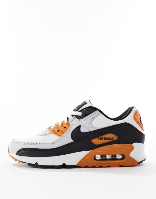 Nike air max 90 essential white/photo blue/total orange men's shoe hotsell