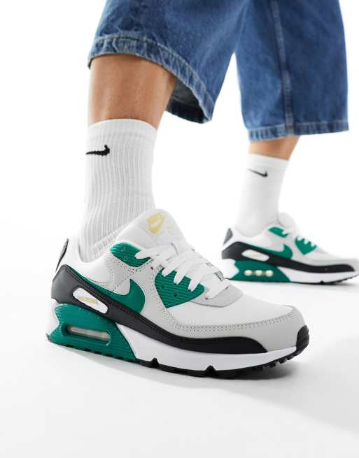 Nike Air Max 90 Sneakers bianche grigie e verdi ASOS
