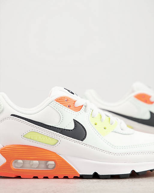Nike - Air Max 90 - Sneakers bianco sporco e arancione
