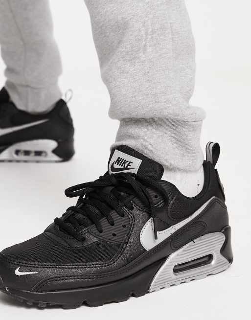 Nike - Air Max 90 - Sneakers i sort og metallisk grå, 3 af 4