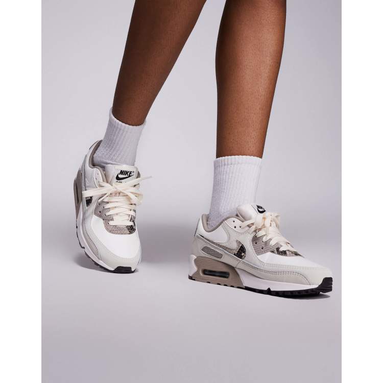 Nike Air Max 90 sneakers in beige and snake print | ASOS