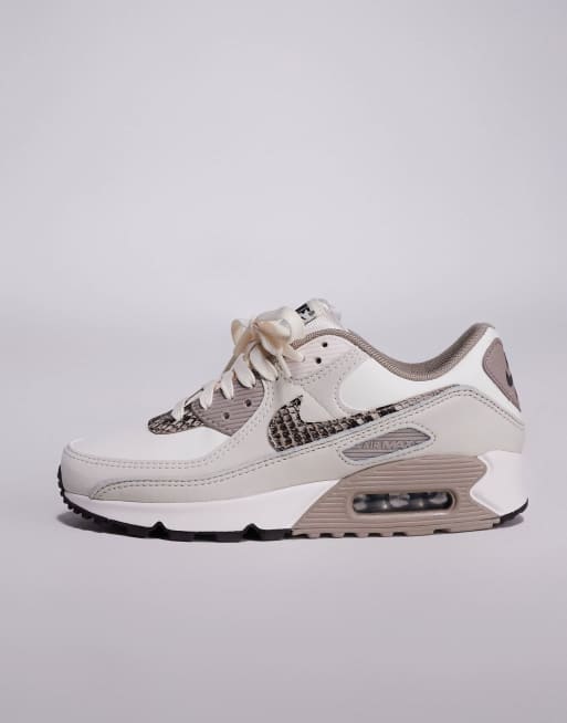 Nike Air Max 90 sneakers in beige and snake print