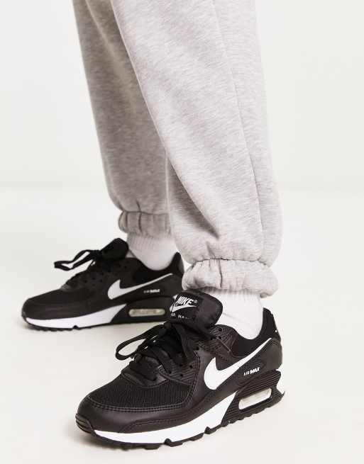 Cheap Mens And Womens Nike Wmns Air Max 90 White Black Sale in