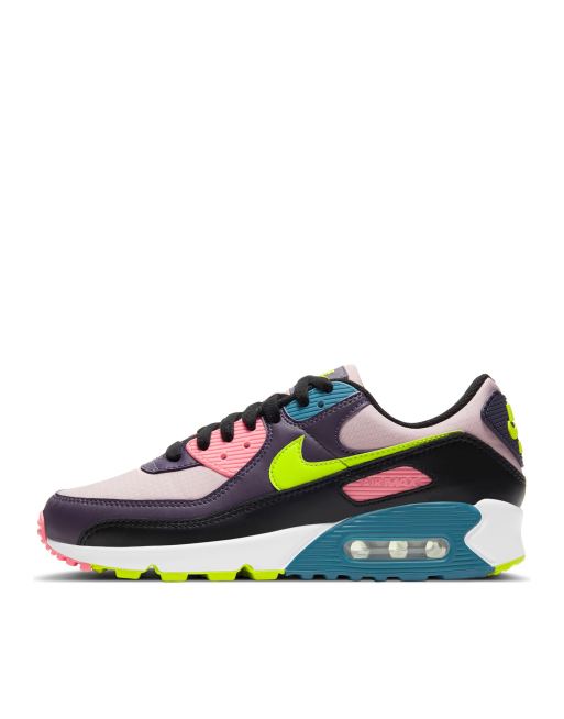 Nike Air Max 90 sneakers in dark raisin/champagne/cyber