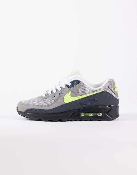 Nike Air Max 90 Sneakers in grijs en neongeel - view 1