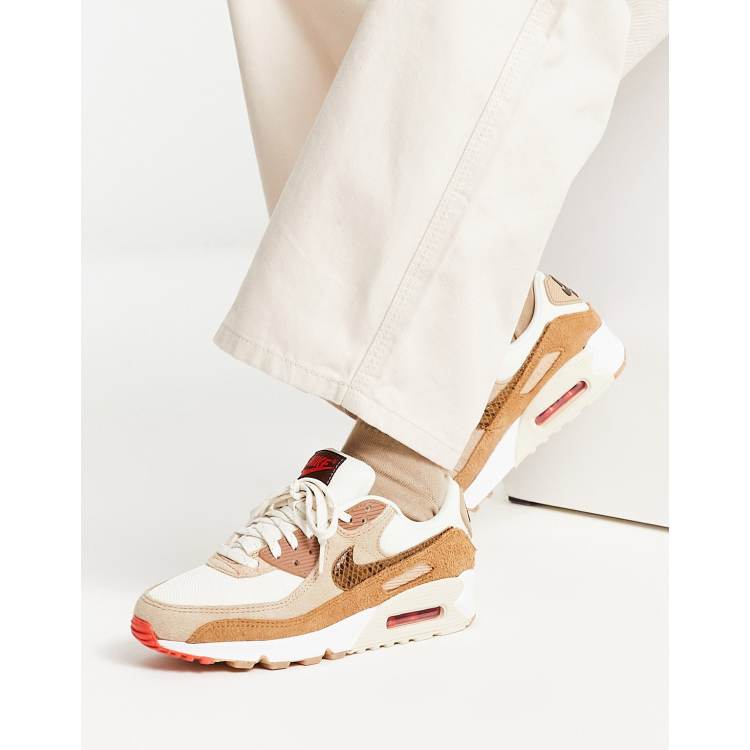 Nike Air Max 90 sneakers in ivory and red