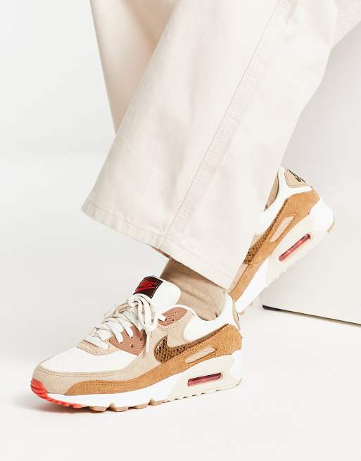 Nike Air Max 90 sneakers in ivory and red | ASOS