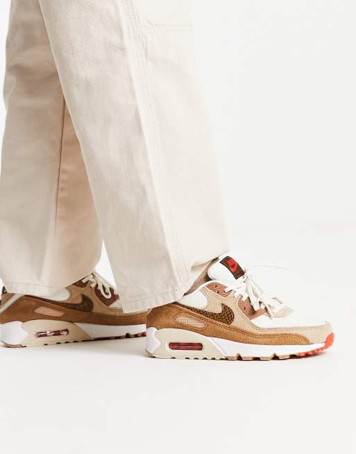 Nike Air Max 90 sneakers in ivory and red | ASOS