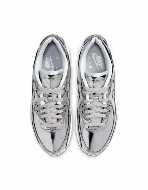 Nike Air Max 90 sneakers in metallic silver , 2 of 4